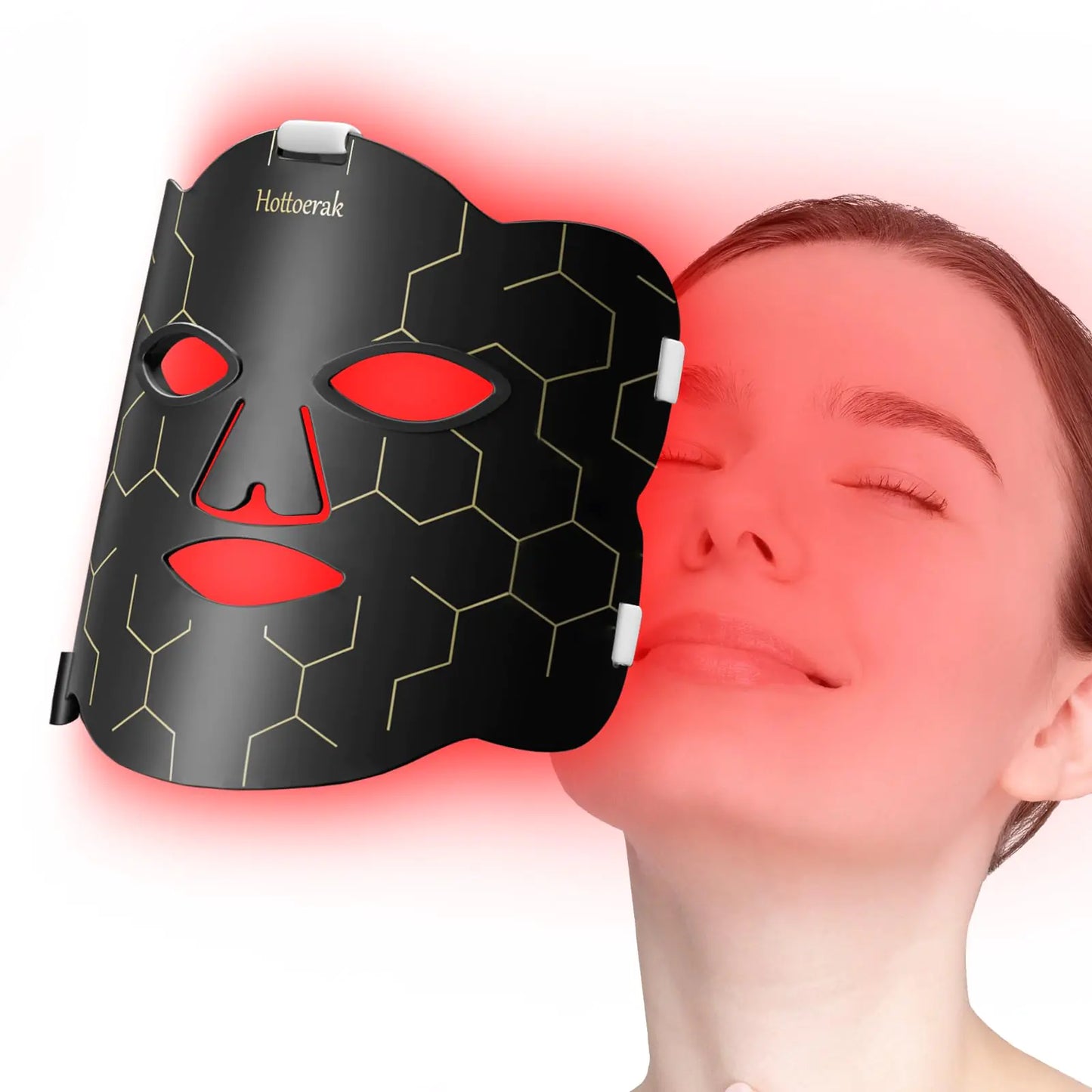 LED Red Light Therapy Face Mask with Near Infrared Light Therapy. 660nm & 850nm Wavelength for Home Use